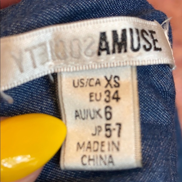 NWOT: AMUSE SOCIETY: Indigo denim shirt Sz: XS - Picture 3 of 6